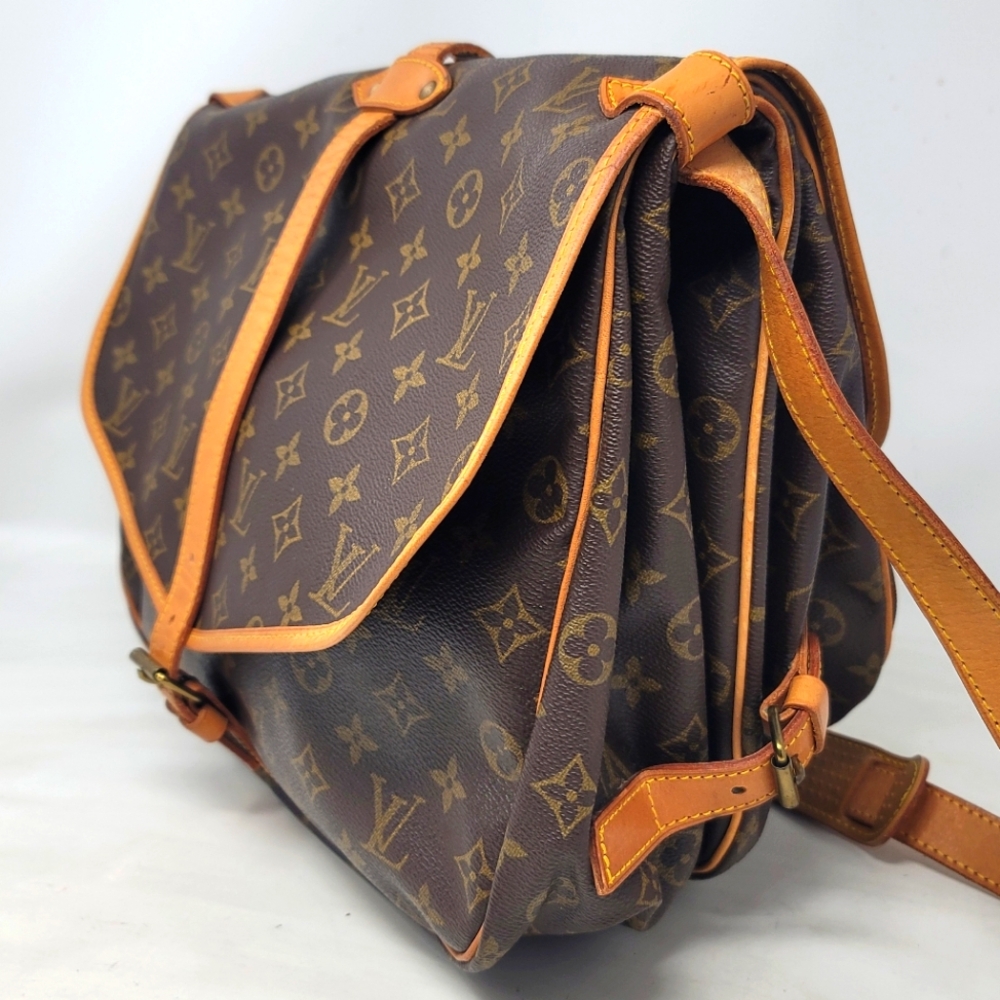 Louis Vuitton Saumur 35 Monogram Canvas Shoulder Crossbody Hand Bag Vintage Auth - Picture 3 of 14